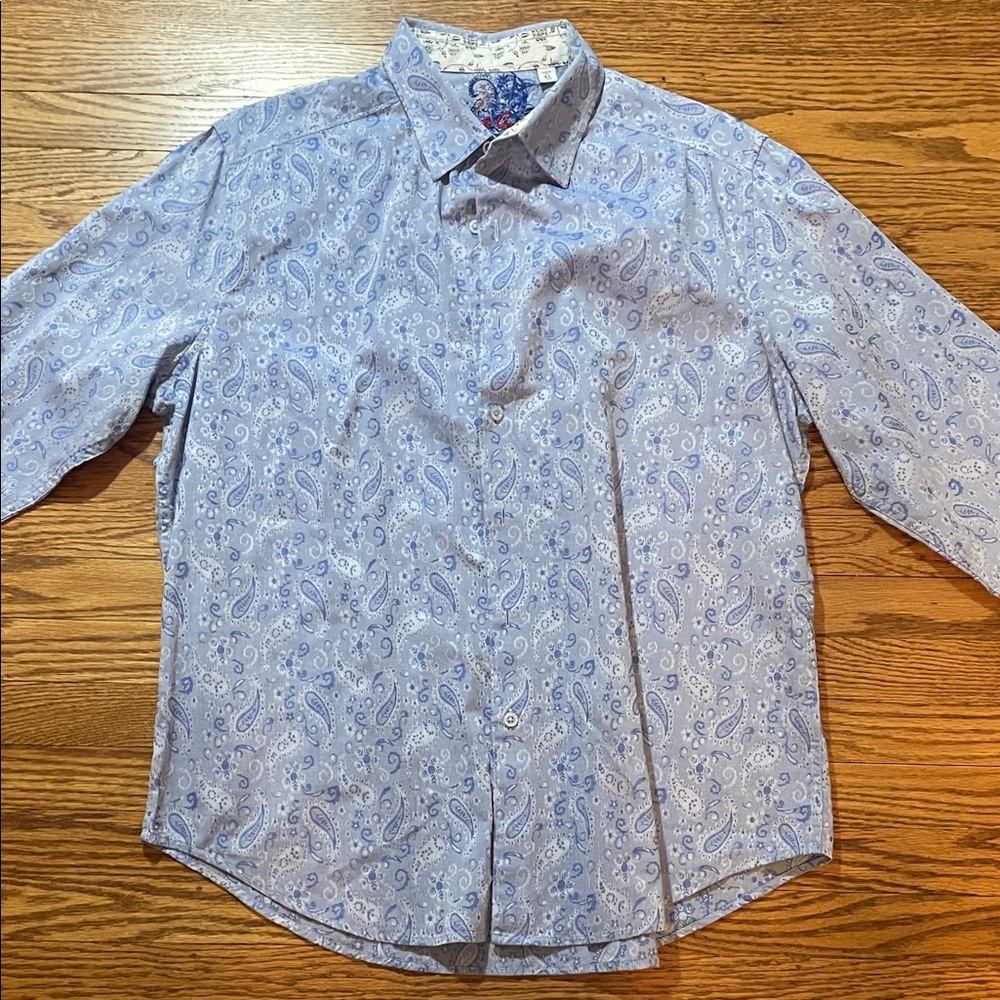 Robert Graham Blue Paisley Casual Shirt